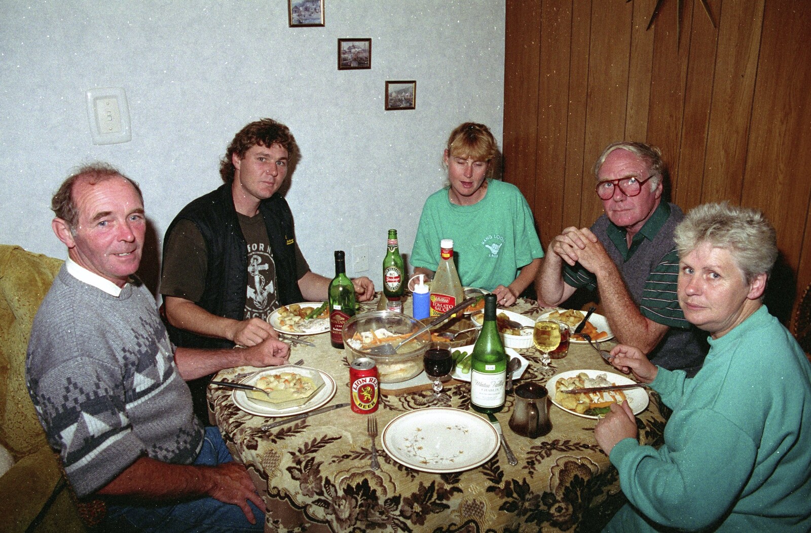 A family gathering around the table at the Motel from Ferry Landing, Whitianga, New Zealand - 23rd November 1992
