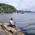 Clive sits on rocks and waits, Ferry Landing, Whitianga, New Zealand - 23rd November 1992