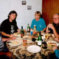 Nosher cooks dinner for Clive, Steve, Christine, Dad and Margaret