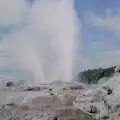 A geyser blows off, A Road-trip Through Rotorua to Palmerston, North Island, New Zealand - 27th November 1992