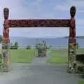 A Maori gate on the shores of Lake Taupo, A Road-trip Through Rotorua to Palmerston, North Island, New Zealand - 27th November 1992