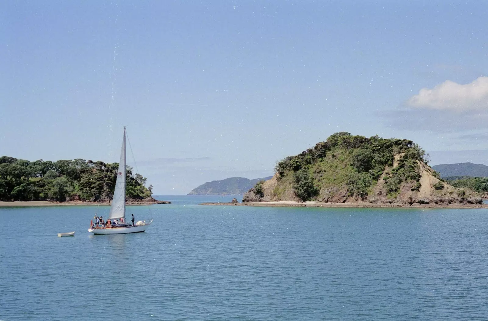 A yacht floats around, from The Bay Of Islands, New Zealand - 29th November 1992