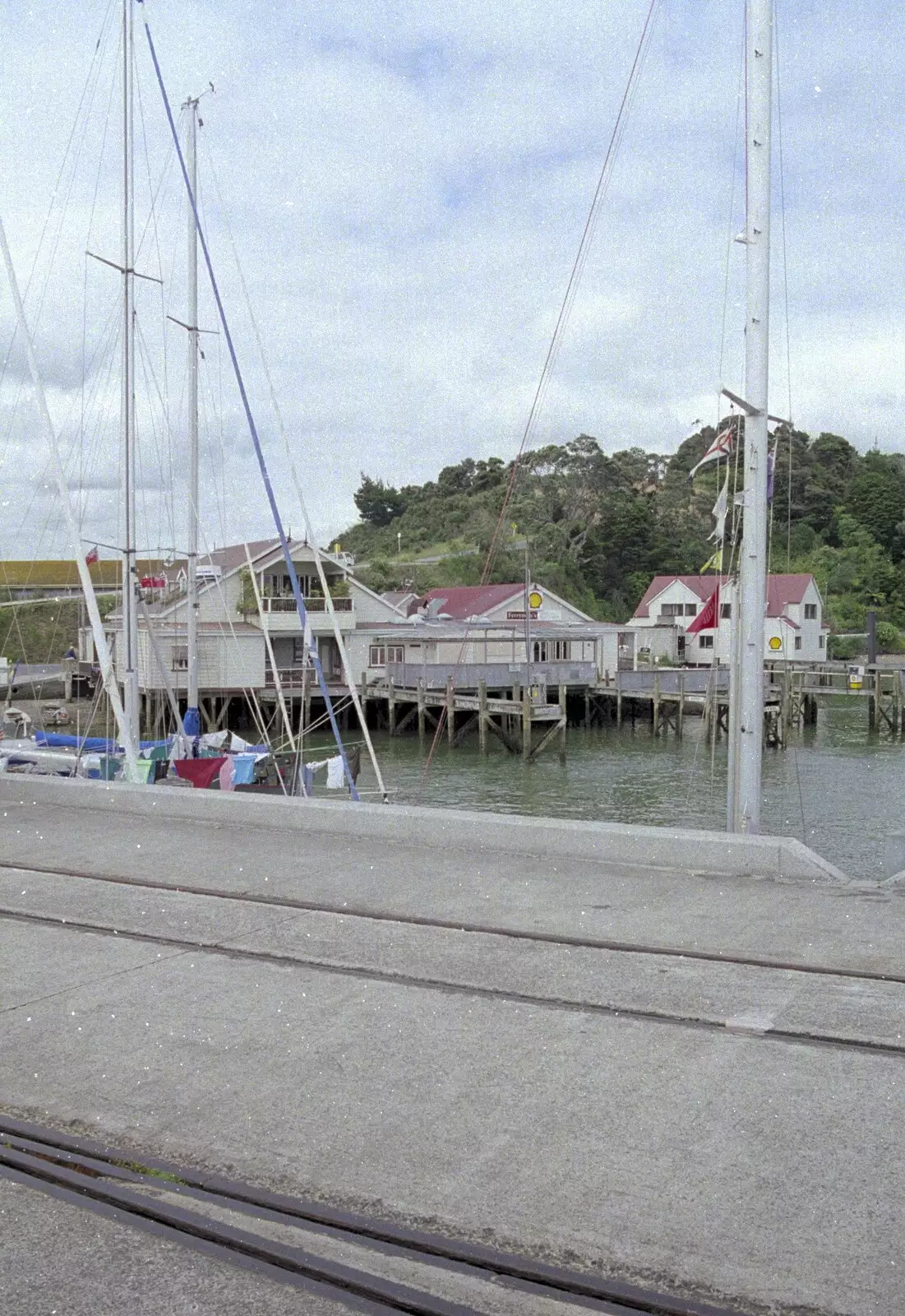 Tracks in a quayside somewhere, from The Bay Of Islands, New Zealand - 29th November 1992