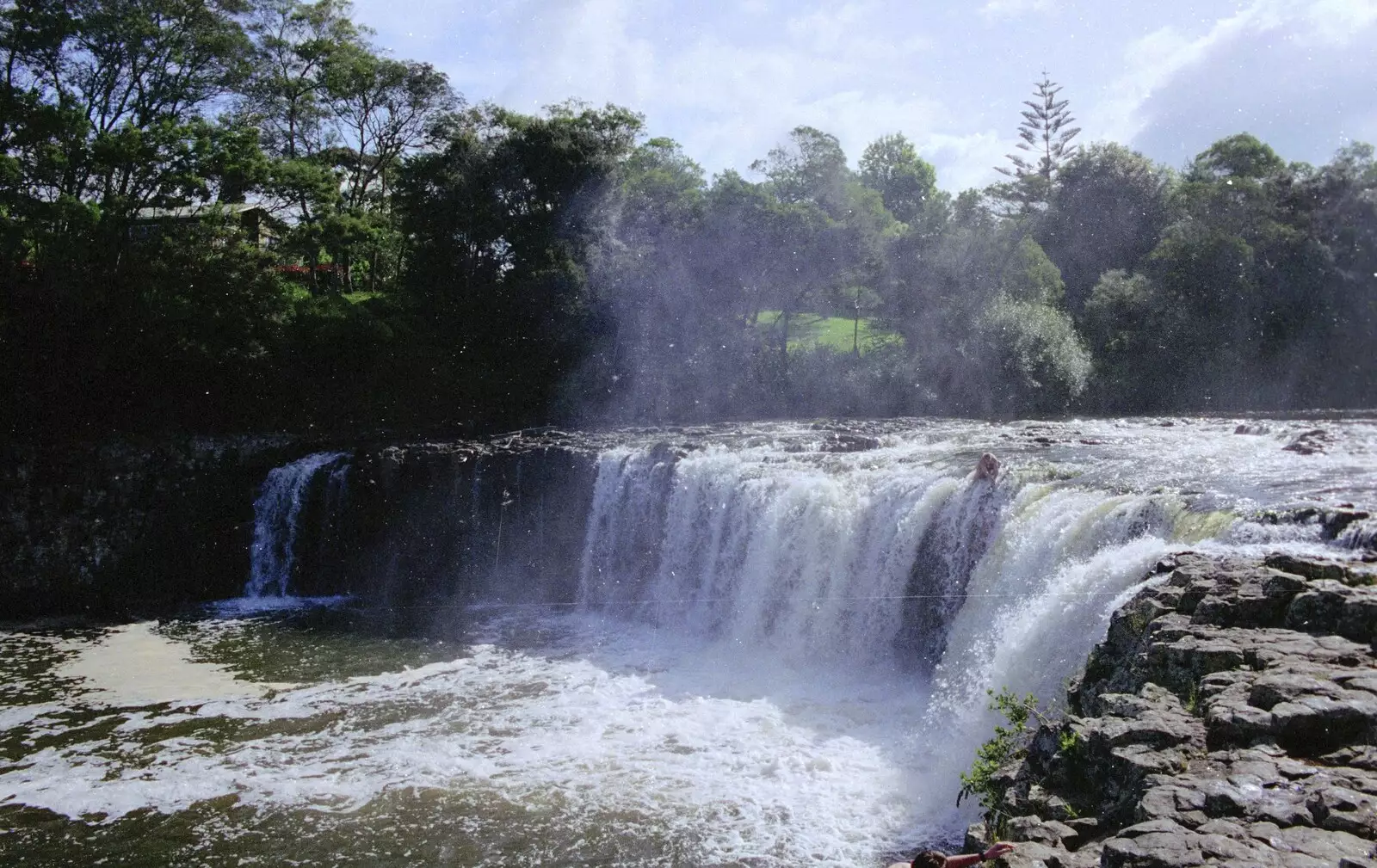 A horsehose-shaped waterfall, from The Bay Of Islands, New Zealand - 29th November 1992