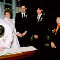 Signing the register, Anna and Chris's Wedding, Southampton - December 1992