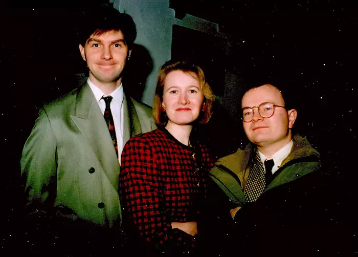 Sean, Maria and Hamish, from Anna and Chris's Wedding, Southampton - December 1992