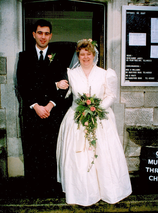 Chris and Anna from Anna and Chris's Wedding, Southampton - December 1992