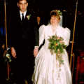 Walking up the nave, Anna and Chris's Wedding, Southampton - December 1992
