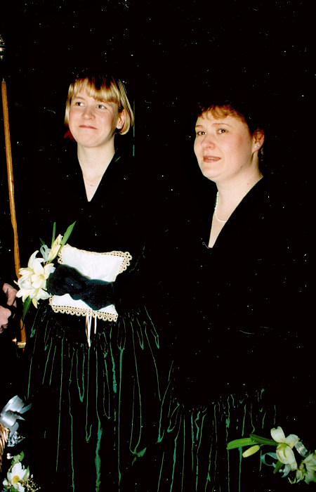 Alice and Nikki from Anna and Chris's Wedding, Southampton - December 1992