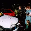 Confetti is hurled as Anna and Chris leave, Anna and Chris's Wedding, Southampton - December 1992