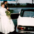 A cute old Triumph Stag convertible, Anna and Chris's Wedding, Southampton - December 1992