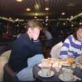Pete Brewis' girlfriend tries to hide, Clays Does Bruges, Belgium - 19th December 1992