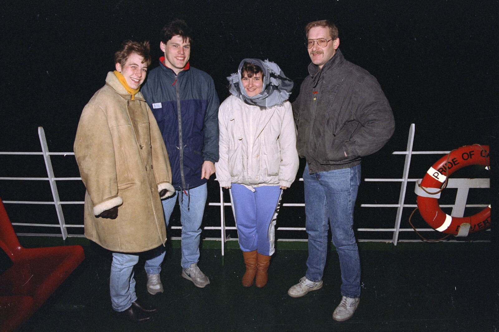 The windy deck of the Pride of Calais ferry from Clays Does Bruges, Belgium - 19th December 1992