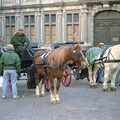 A couple of horse-and-carts wait for tourists, Clays Does Bruges, Belgium - 19th December 1992