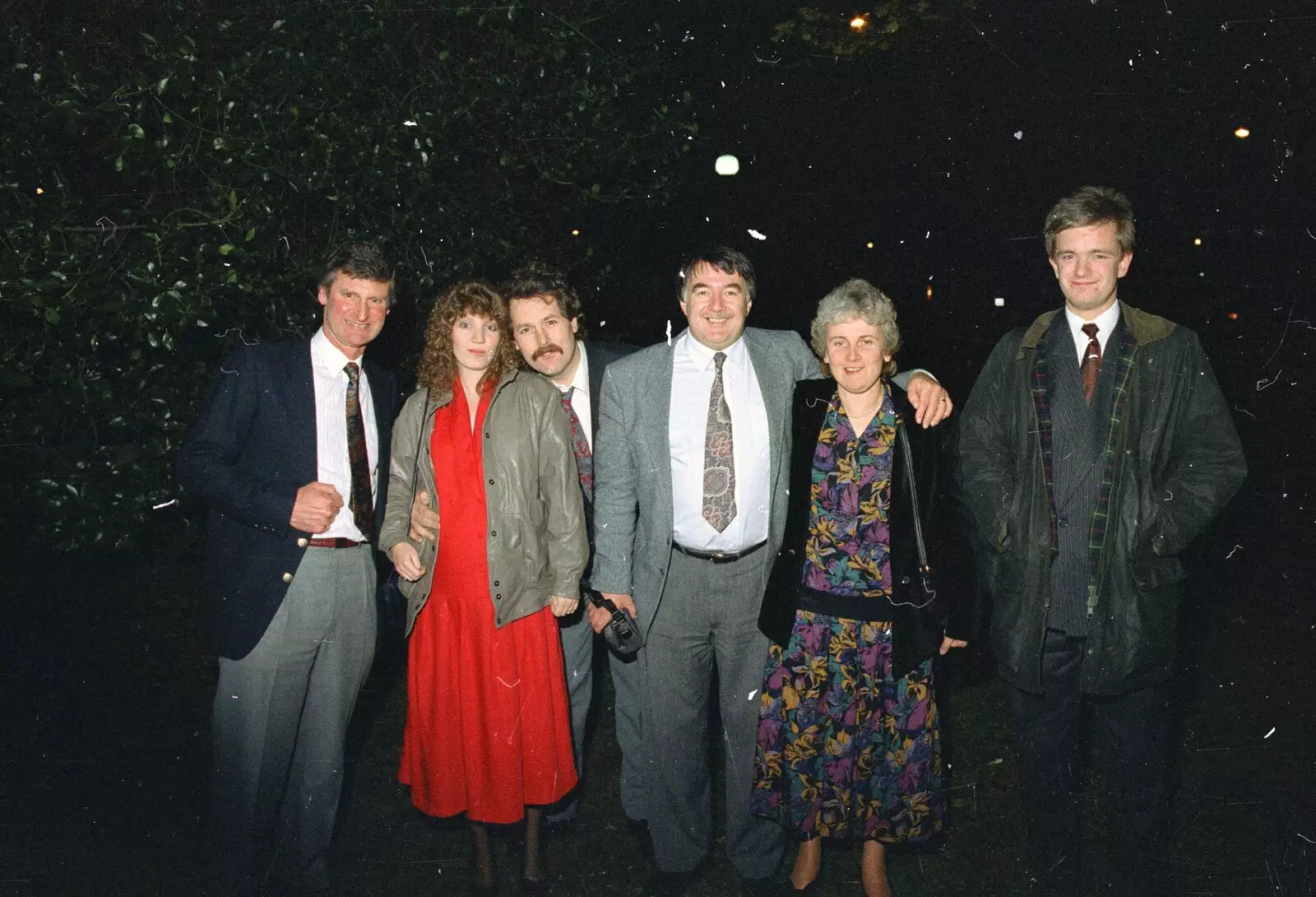 Geoff, Monique, Keith, David, Linda and Nosher, from Clays Does Bruges, Belgium - 19th December 1992