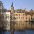 Tranquil reflected buildings in a Bruges river, Clays Does Bruges, Belgium - 19th December 1992