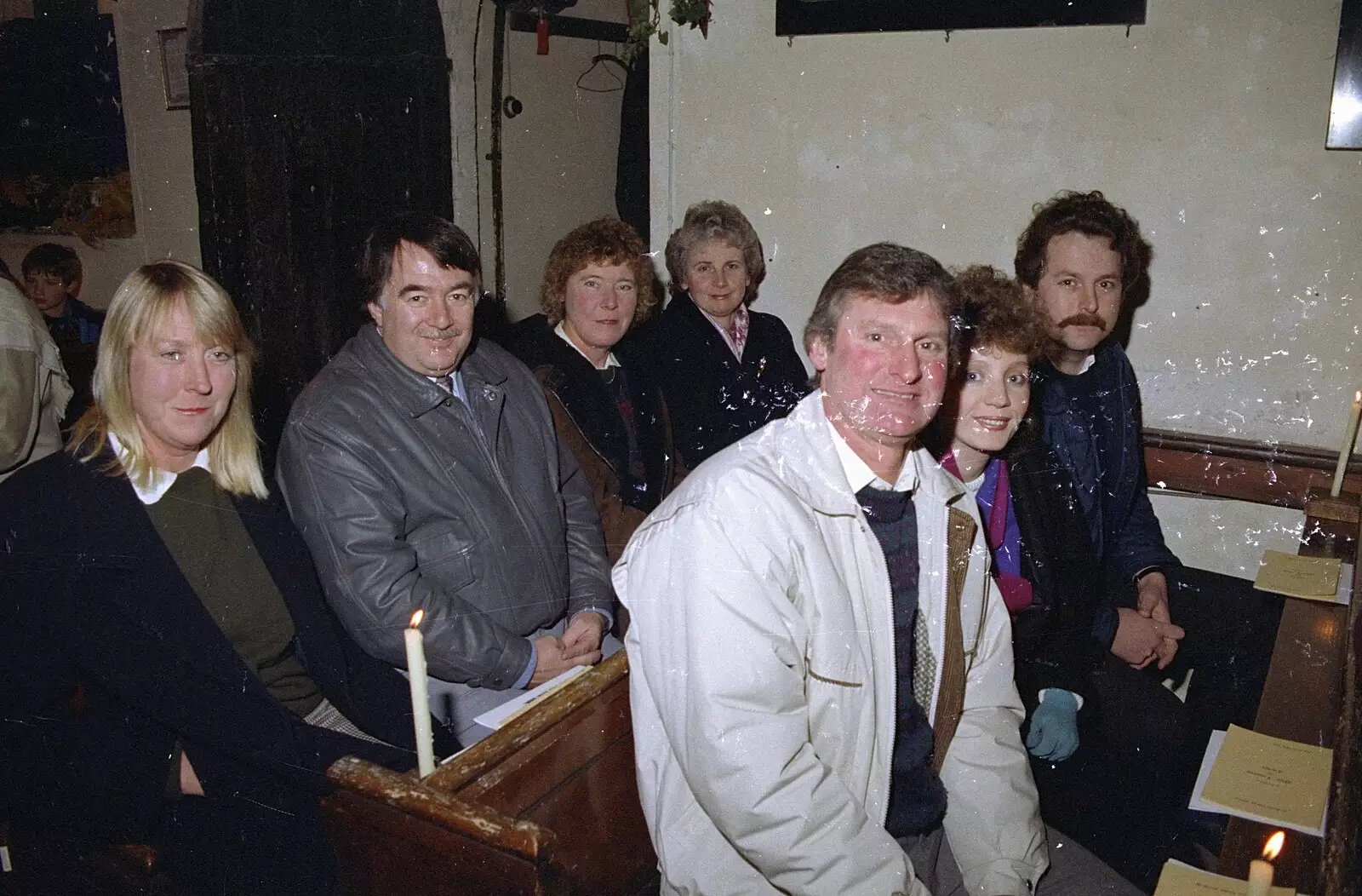 'Mad' Sue and the gang in Stuston church, from Clays Does Bruges, Belgium - 19th December 1992