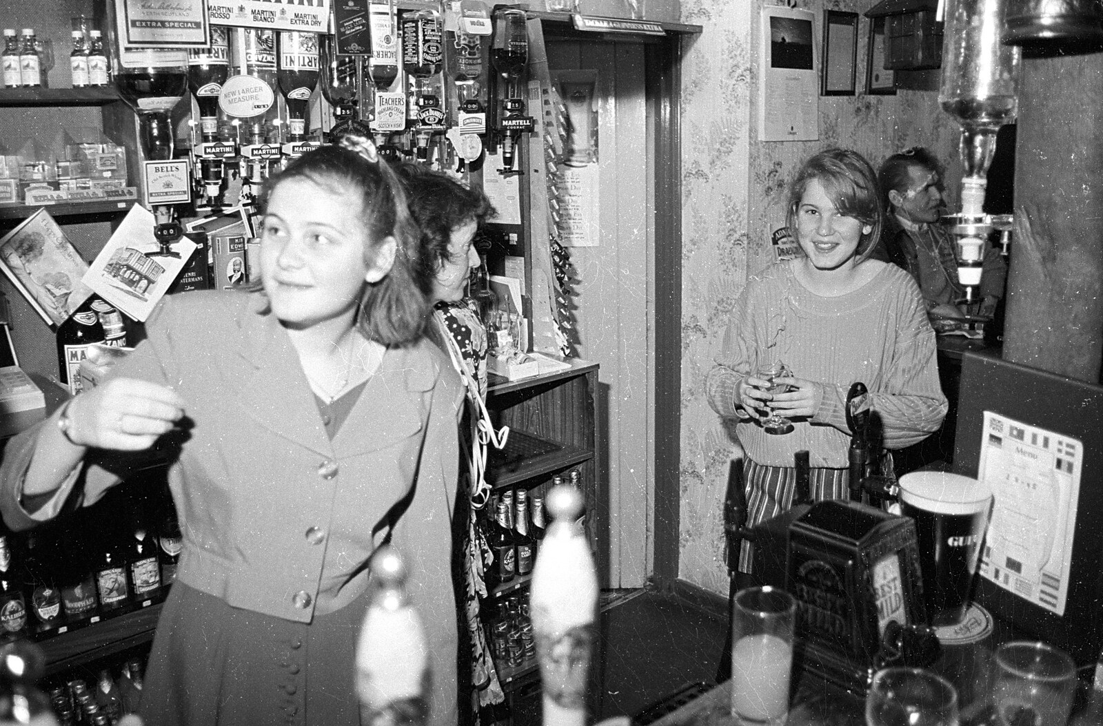 Claire and Lorraine from New Year's Eve at the Swan Inn, Brome, Suffolk - 31st December 1992