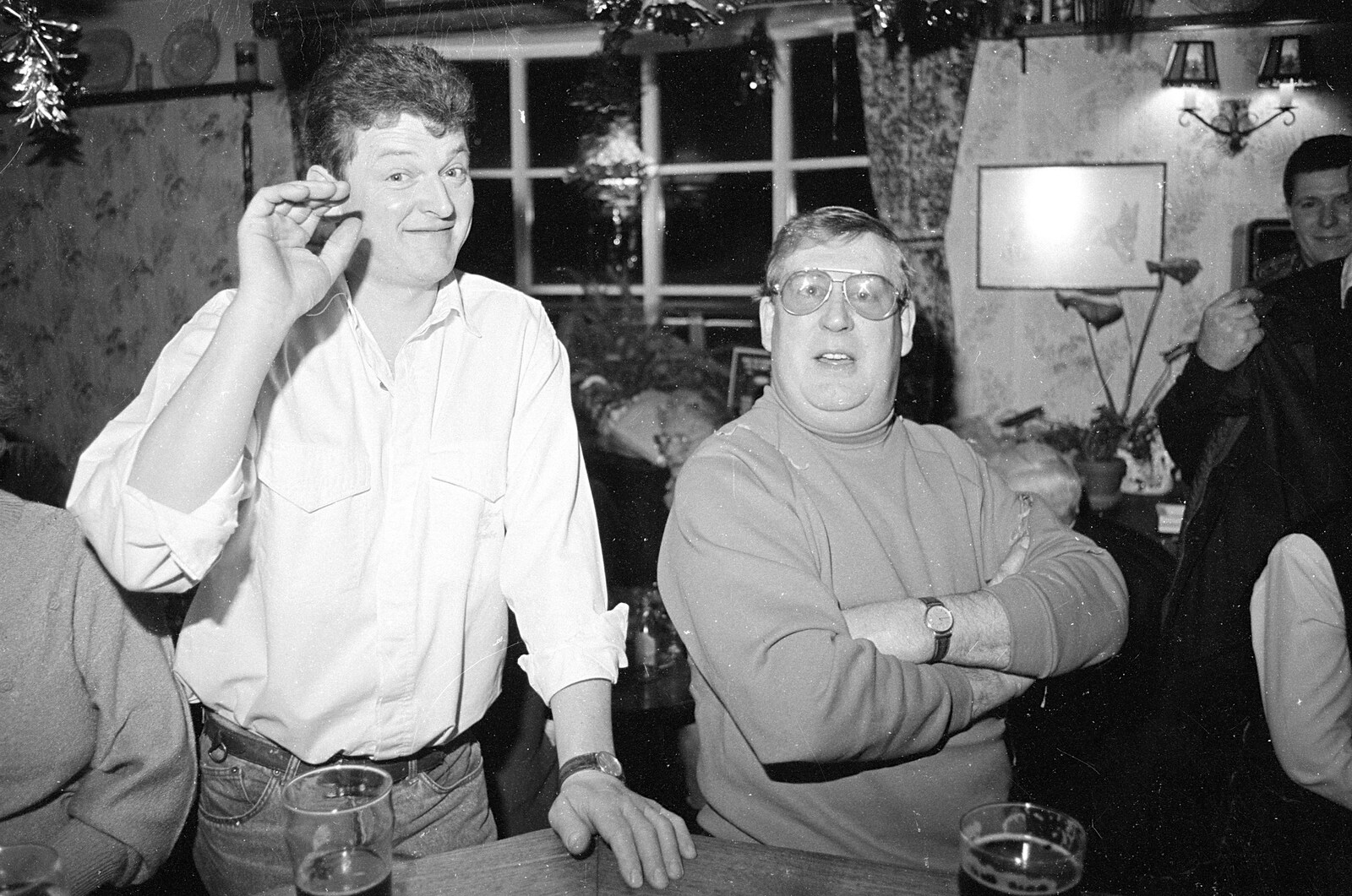 Trevor and Tony from New Year's Eve at the Swan Inn, Brome, Suffolk - 31st December 1992