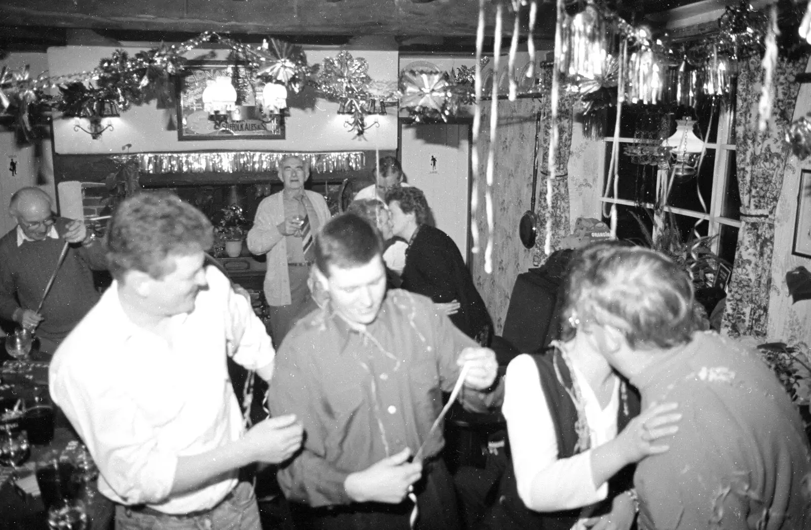 Janet gets a kiss, from New Year's Eve at the Swan Inn, Brome, Suffolk - 31st December 1992