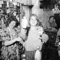 Lorraine gets ready with silly string, New Year's Eve at the Swan Inn, Brome, Suffolk - 31st December 1992