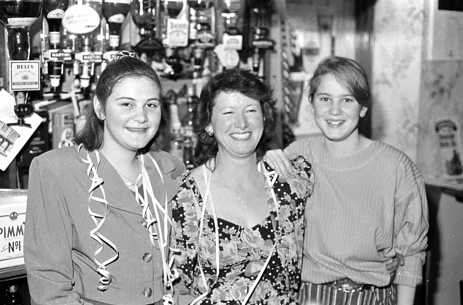 Claire, Sylvia and Lorraine, from New Year's Eve at the Swan Inn, Brome, Suffolk - 31st December 1992