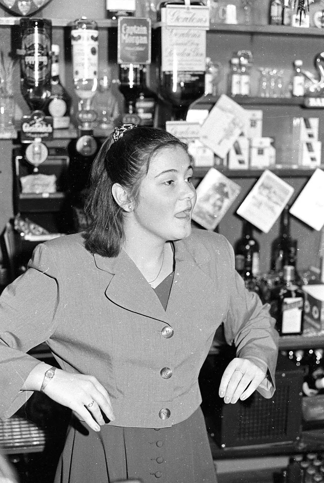 Claire does a move, from New Year's Eve at the Swan Inn, Brome, Suffolk - 31st December 1992