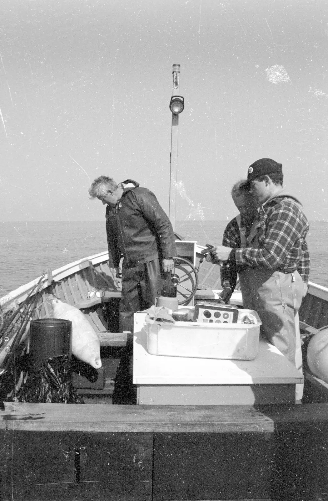 The boys on the Linda M, from A Fishing Trip on the Linda M, Southwold, Suffolk - 25th April 1993