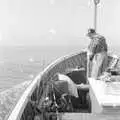 Ben takes the wheel for a while, A Fishing Trip on the Linda M, Southwold, Suffolk - 25th April 1993