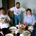 The gang after breakfast, before we head off, A Trip to Mutton Cove, Plymouth, Devon - 15th May 1993