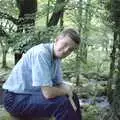 Nosher sits on a rock, A Trip to Mutton Cove, Plymouth, Devon - 15th May 1993