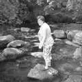 Kate on a rock, A Trip to Mutton Cove, Plymouth, Devon - 15th May 1993