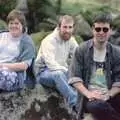 Kate, Dave and Riki near Badger's Holt, A Trip to Mutton Cove, Plymouth, Devon - 15th May 1993