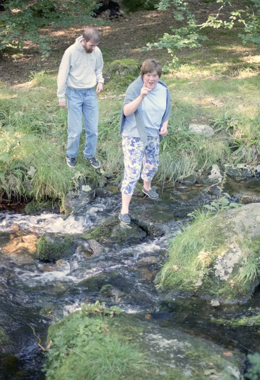 Kate wags a finger, from A Trip to Mutton Cove, Plymouth, Devon - 15th May 1993