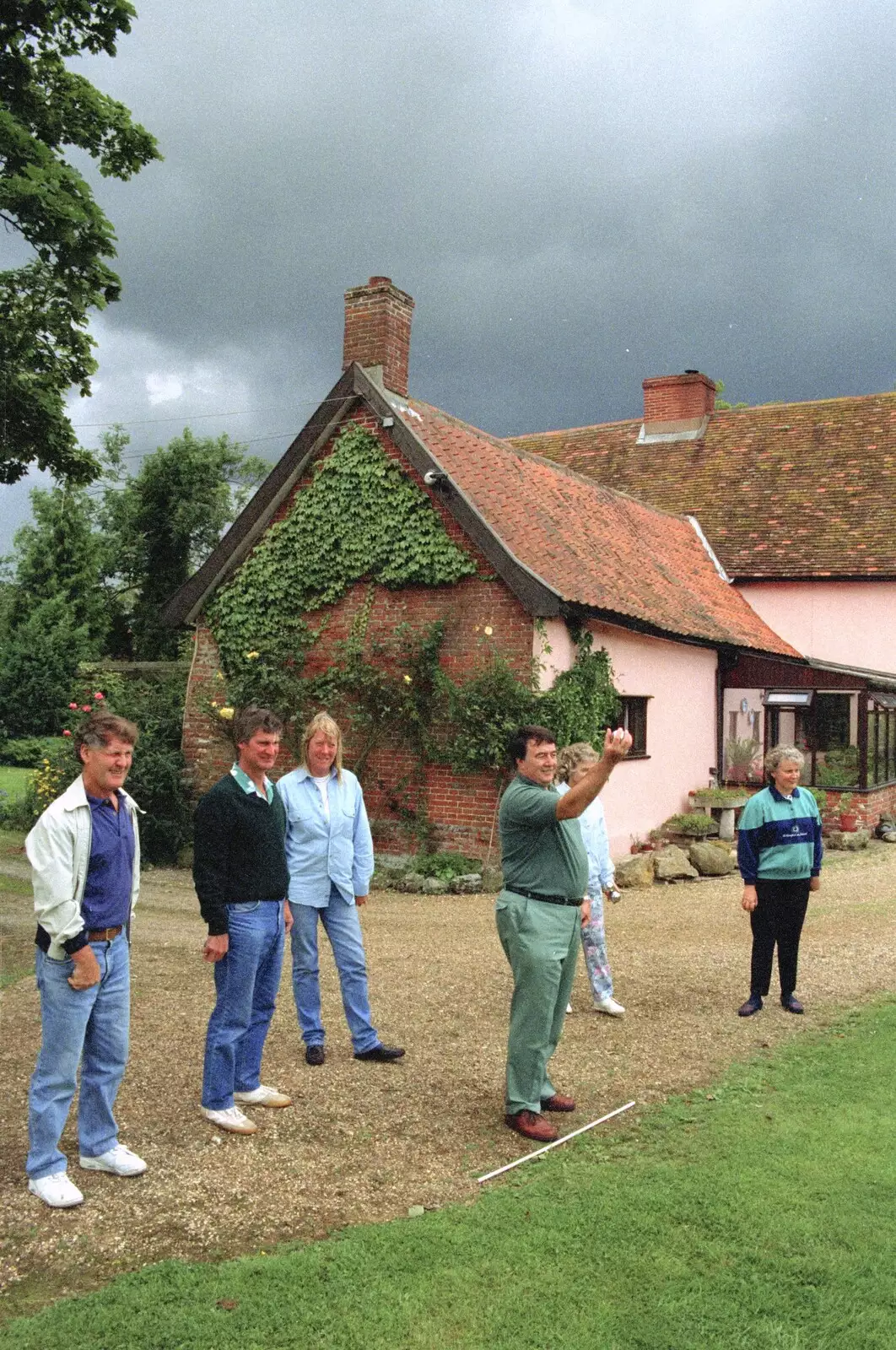 Corky lobs, as a storm moves in, from Mel Visits and a bit of Clays, Stuston and Bungay, Suffolk - 19th June 1993