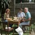 Mel, Sis and The Old Chap in the garden , Mel Visits and a bit of Clays, Stuston and Bungay, Suffolk - 19th June 1993