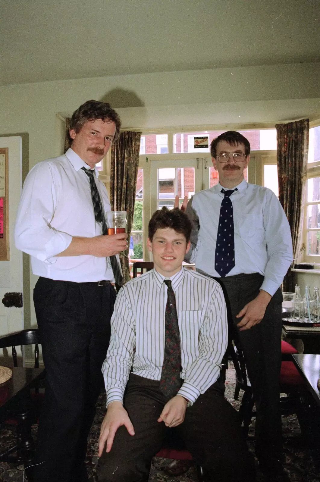 Pru, Pete Brewis and Pete Butcher, from Mel Visits and a bit of Clays, Stuston and Bungay, Suffolk - 19th June 1993