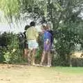 The gang huddle under a willow, A Mad Sue Hooley, Stuston, Suffolk  - 5th July 1993