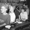 Bill, Mikey and Andy look on, Jim's Stag Day and a Stripper, Brome Swan, Suffolk - 17th July 1993