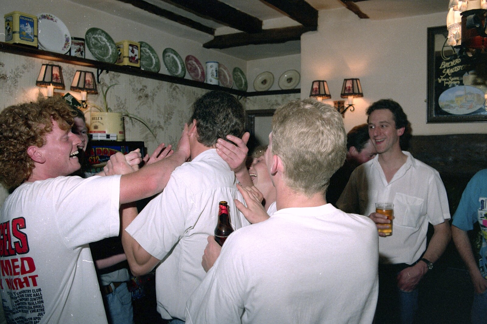 Lard is applied from Jim's Stag Day and a Stripper, Brome Swan, Suffolk - 17th July 1993