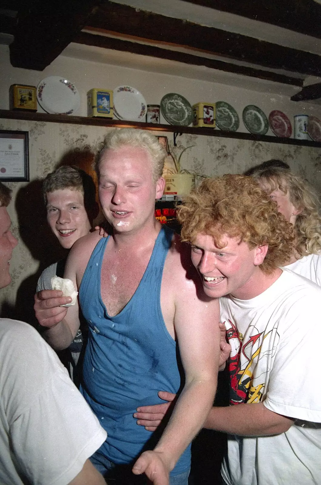 Tim recovers after having removed the lard, from Jim's Stag Day and a Stripper, Brome Swan, Suffolk - 17th July 1993