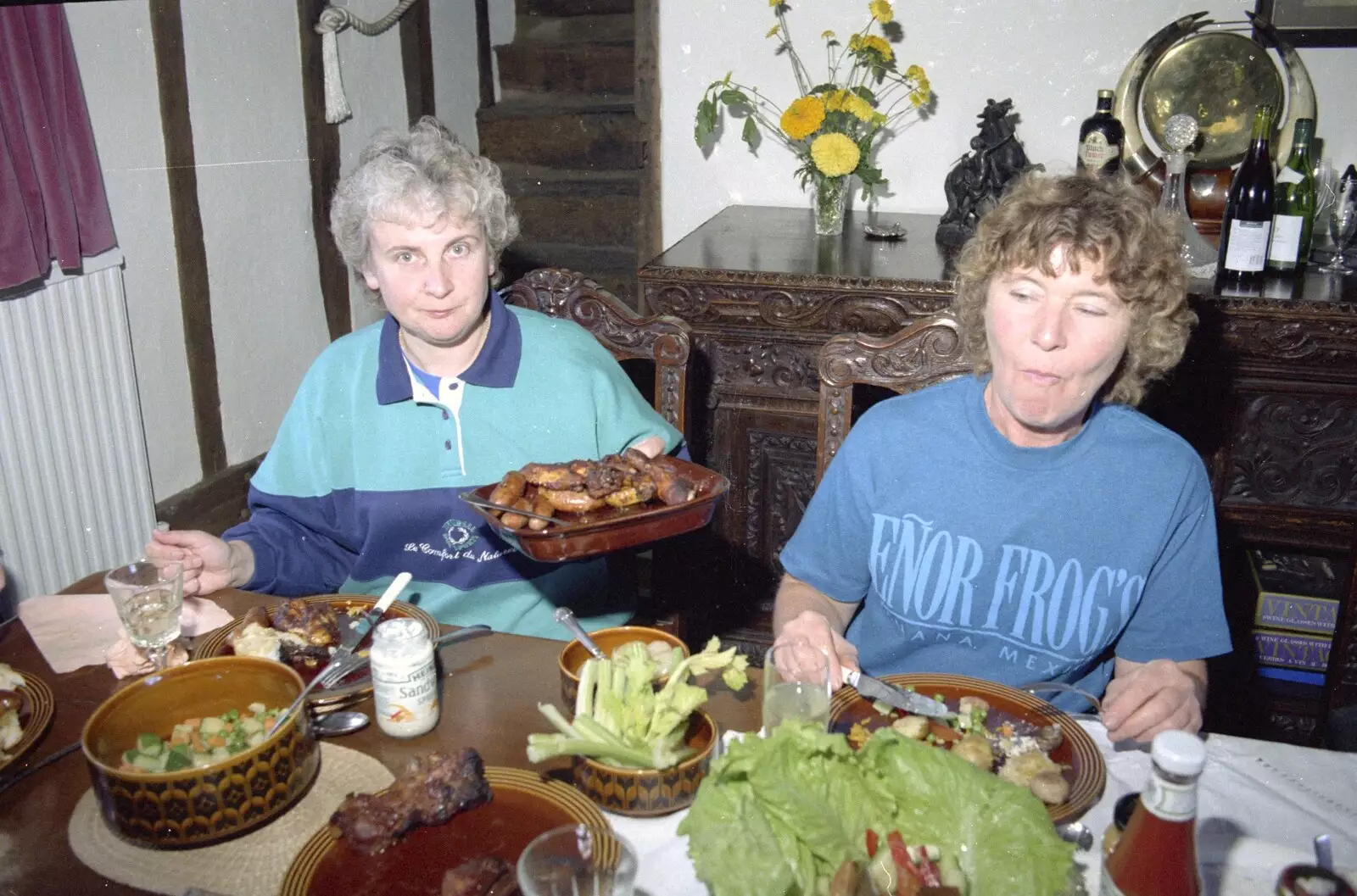Linda Cork and Brenda, from Jim's Stag Day and a Stripper, Brome Swan, Suffolk - 17th July 1993