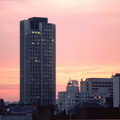 Sunset on a London skyline, Jim's Stag Day and a Stripper, Brome Swan, Suffolk - 17th July 1993