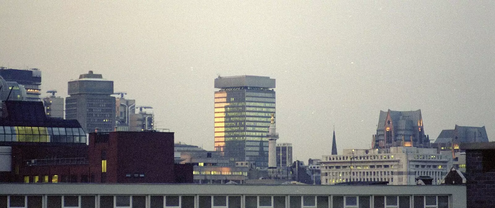 Monument and central London, from Jim's Stag Day and a Stripper, Brome Swan, Suffolk - 17th July 1993