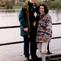 Hamish and his girlfriend stand by the Mere, in Diss