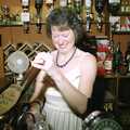 Sylvia pulls a pint of Scrumpy Jack, A Night In The Swan Inn, Brome, Suffolk - 1st November 1993