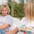 Jean chats to Sue, A Geoff and Brenda Barbeque, Stuston, Suffolk - 3rd April 1994