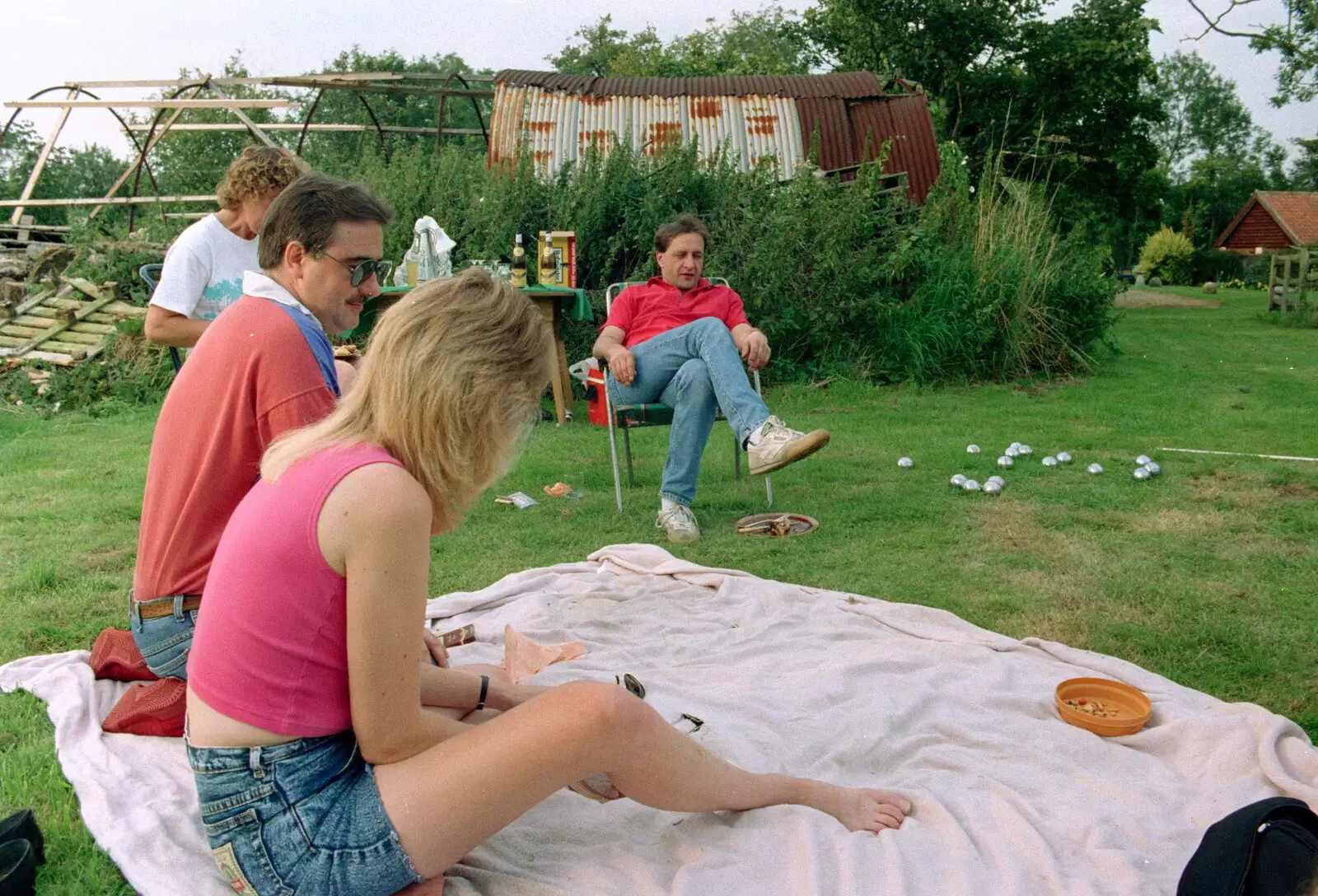 DJ David Hoffman in shades, from A Geoff and Brenda Barbeque, Stuston, Suffolk - 3rd April 1994