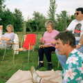 The gang sit around, A Geoff and Brenda Barbeque, Stuston, Suffolk - 3rd April 1994