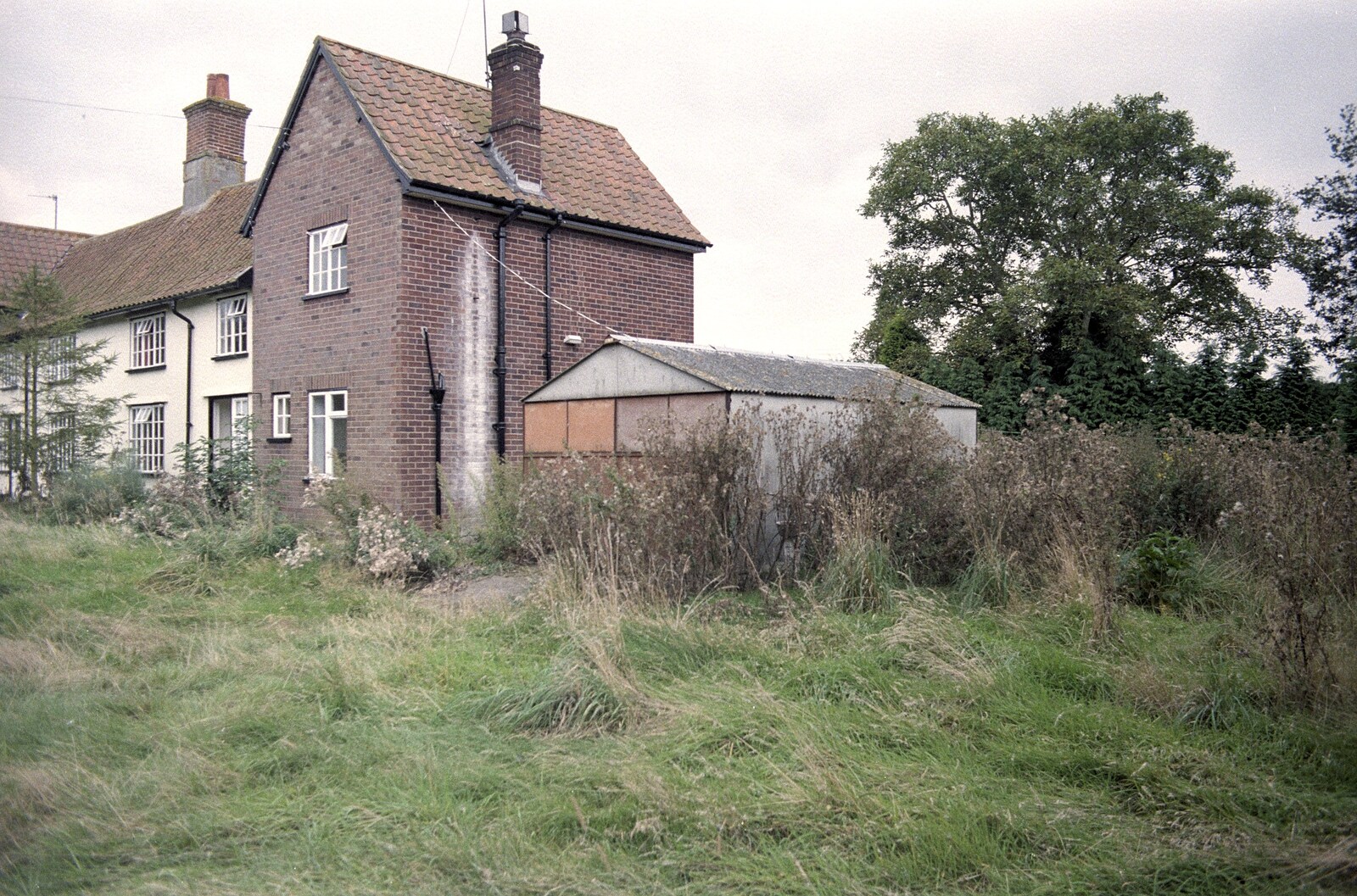 A view of the house and the old asbestos garage from Moving In, Brome, Suffolk - 10th April 1994